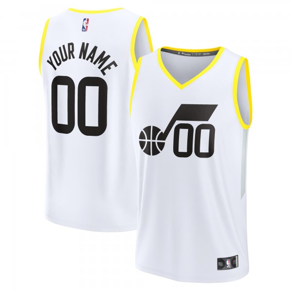 Youth Utah Jazz  Fanatics White Fast Break Replica Custom Jersey - Association Edition