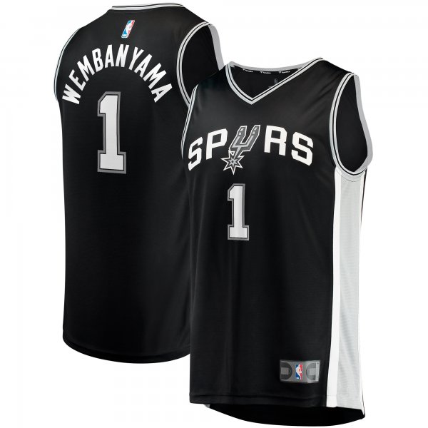 Youth San Antonio Spurs Victor Wembanyama Fanatics Black  Fast Break Replica Jersey - Icon Edition