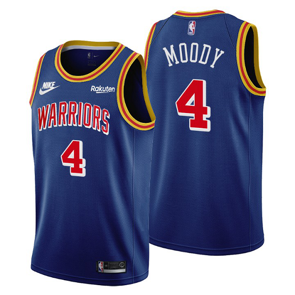 Men's Golden State Warriors #4 Moses Moody Royal 2021 NBA Classic Edition Origins 75th anniversary Jersey