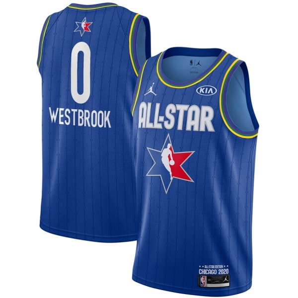 Men's Jordan Brand #0 Russell Westbrook Blue 2020 NBA All-Star Game Jersey