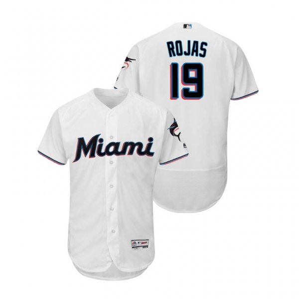 Men's Miami Marlins Miguel Rojas Collection Home 2019 Flex Base MLB Jersey