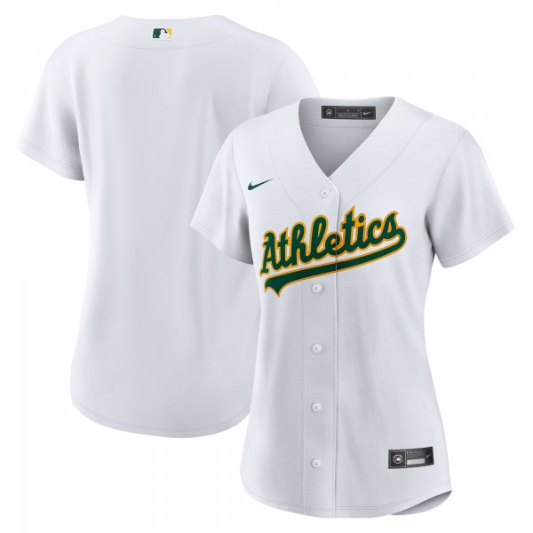 Women's Oakland Athletics Nike White Home Blank Replica Jersey