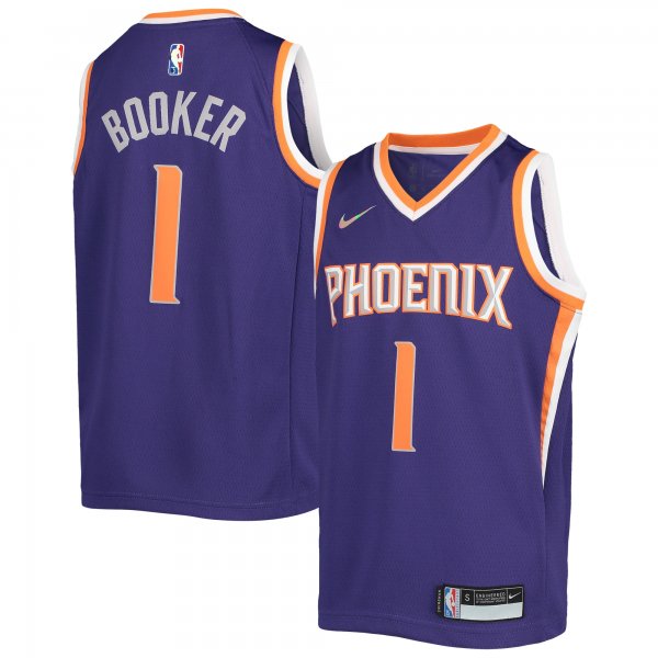 Youth Phoenix Suns Devin Booker Nike Purple 2021/22 Diamond Swingman Jersey - Icon Edition