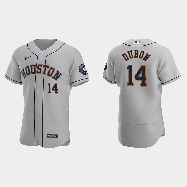 Men's Houston Astros #14 Mauricio Dubon Flex Base Road MLB Jersey - Gray