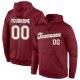 Custom Stitched Burgundy Cream-Light Blue Sports Pullover Sweatshirt Hoodie