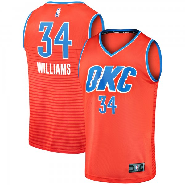 Men's Oklahoma City Thunder Kenrich Williams Fanatics Orange Fast Break Replica Player Jersey - Statement Edition