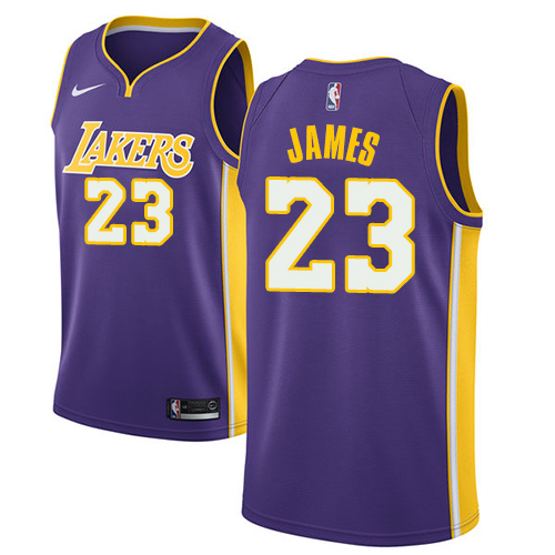 Nike Los Angeles Lakers #23 LeBron James Purple Women's NBA Swingman Statement Edition Jersey