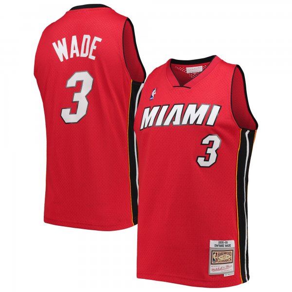 Men's Miami Heat Dwyane Wade Mitchell & Ness Red Big & Tall Hardwood Classics 2005/06 Swingman Jersey