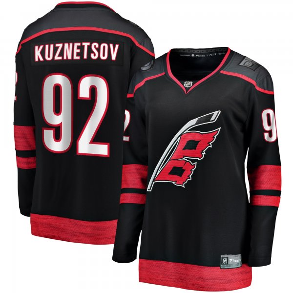 Women's Carolina Hurricanes Evgeny Kuznetsov Fanatics Black Home Breakaway Jersey