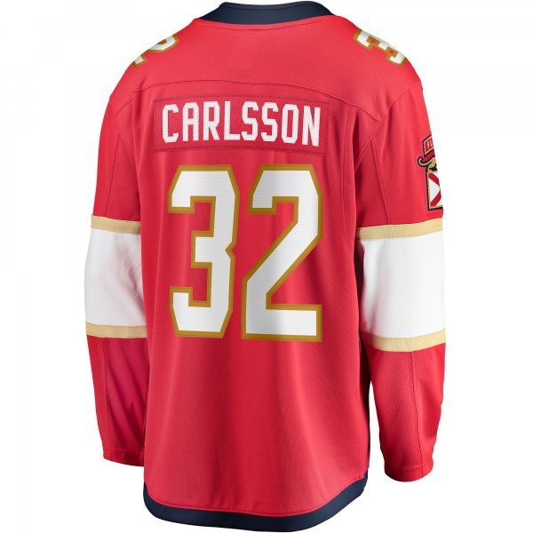 Men's Florida Panthers Lucas Carlsson Fanatics Red Home Breakaway Player Jersey