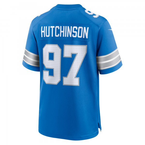 Men's Detroit Lions Aidan Hutchinson Nike Blue Game Jersey