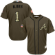 Atlanta Braves #1 Ozzie Albies Green Salute to Service Stitched Youth MLB Jersey