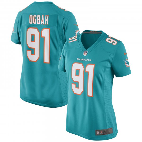 Women's Miami Dolphins Emmanuel Ogbah Nike Aqua Game Jersey