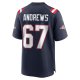 Men's New England Patriots Jake Andrews Nike  Navy Team Game Jersey