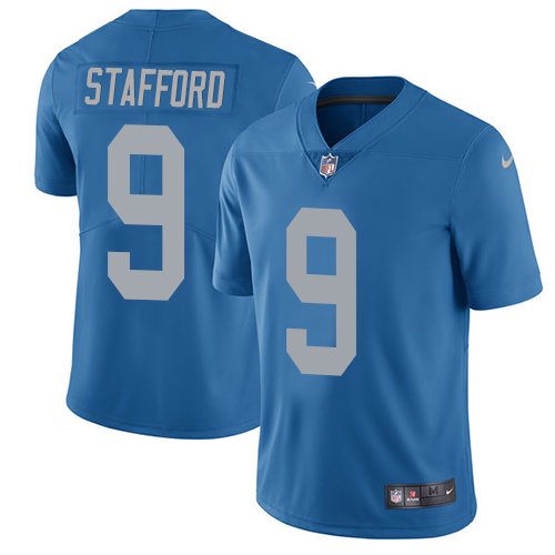 Nike Detroit Lions #9 Matthew Stafford Blue Throwback Men's Stitched NFL Limited Jersey