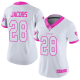 Las Vegas Raiders #28 Josh Jacobs White/Pink Women's Stitched Nike NFL Limited Rush Fashion Jersey