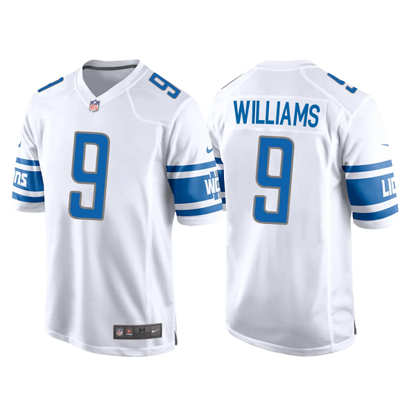 Men's Detroit Lions Jameson Williams #9 White 2022 NFL Draft Limited Jersey