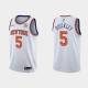 Men's New York Knicks #5 Immanuel Quickley 2021 NBA White Association Edition Jersey