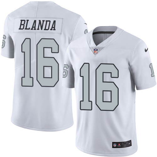 Men's Nike Las Vegas Raiders #16 George Blanda Limited White NFL Rush Vapor Untouchable Jersey