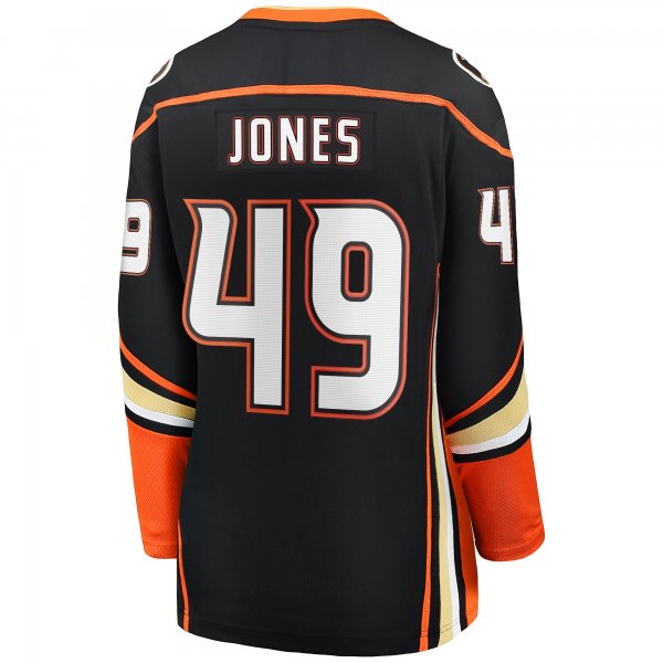 Women's Anaheim Ducks Max Jones Fanatics Black Home Breakaway Player Jersey