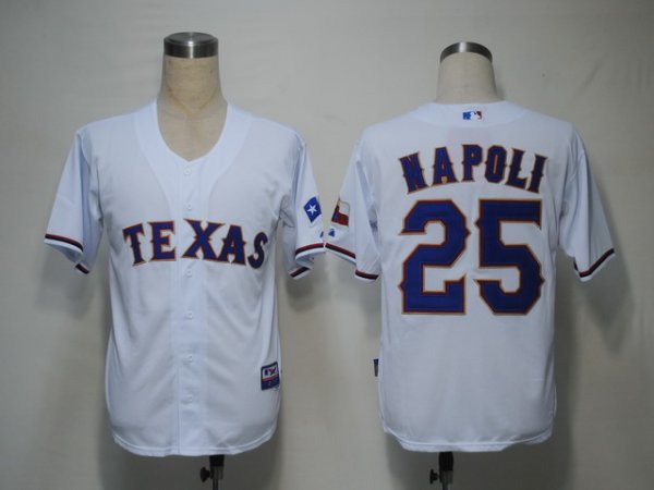 Texas Rangers #25 Mike Napoli White Cool Base Stitched MLB Jersey