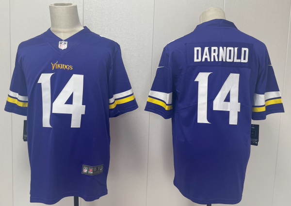 Men's #14 Sam Darnold Minnesota Vikings Nike Purple Classic Stitched Limited Jersey