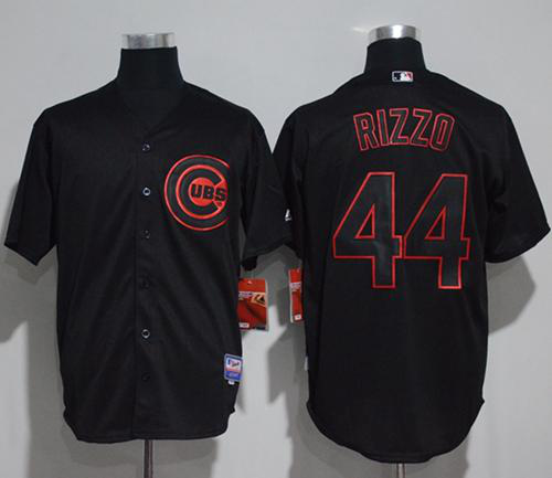 Chicago Cubs #44 Anthony Rizzo Black Strip Stitched MLB Jersey