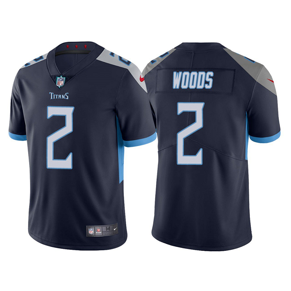 Men's Tennessee Titans #2 Robert Woods Navy Vapor Game Stitched Nike NFL Jersey