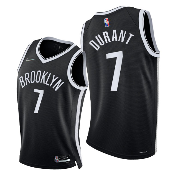 Men's Brooklyn Nets #7 Kevin Durant 2021-22 Diamond 75th Season Black Icon Edition Icon Edition NBA Jersey