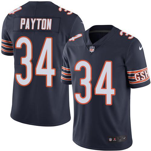 Nike Chicago Bears #34 Walter Payton Navy Blue Team Color Youth Stitched NFL Vapor Untouchable Limited Jersey