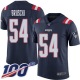 New England Patriots #54 Tedy Bruschi Navy Blue Men's Stitched NFL Limited Rush 100th Season Jersey