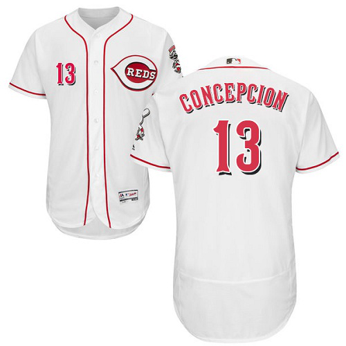 Cincinnati Reds #13 Dave Concepcion White Flexbase Collection Stitched MLB Jersey