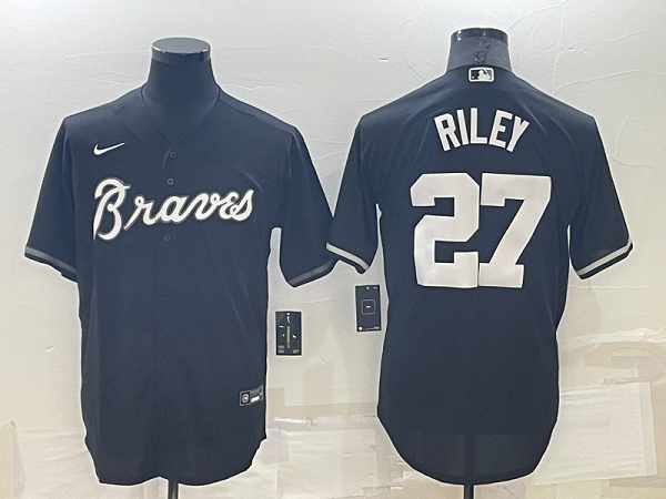 Men's Atlanta Braves #27 Austin Riley Green Salute to Service Stitched Football Jersey