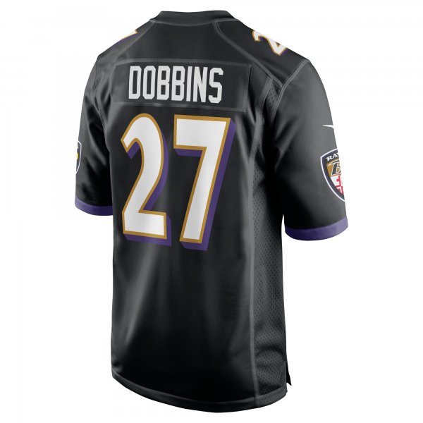 Men's Baltimore Ravens J.K. Dobbins Nike Black Game Jersey