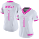 Arizona Cardinals #1 Kyler Murray White/Pink Women's Stitched Nike NFL Limited Rush Fashion Jersey