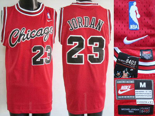 Men's Chicago Bulls #23 Michael Jordan Stitched Red Crabbed Typeface NBA Jersey