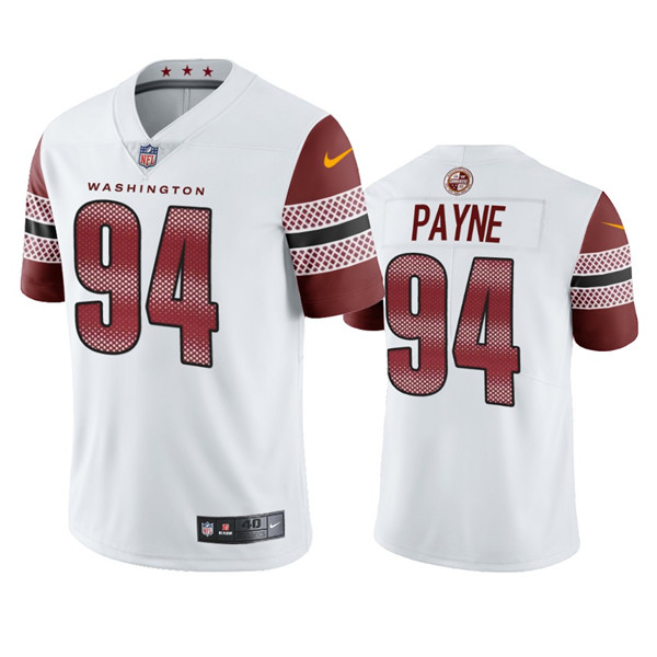 Men's Washington Commanders #94 Daron Payne White Vapor Untouchable Stitched Football Jersey