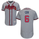 Atlanta Braves #6 Bobby Cox Grey Flexbase Collection Stitched MLB Jersey