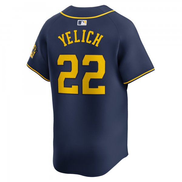 Men's Milwaukee Brewers Christian Yelich Nike Navy Alternate Limited Player Jersey