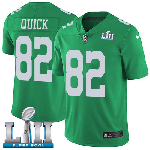 Men's Nike NFL Philadelphia Eagles #82 Mike Quick Limited Green Rush Vapor Untouchable Super Bowl LII Jersey