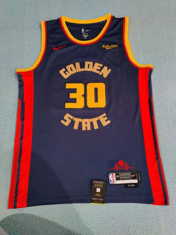 Men's #30 Stephen Curry Golden State Warriors Red And Black City Edition Jersey