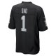 Men's Las Vegas Raiders Number 1 Dad Nike Black Game Jersey