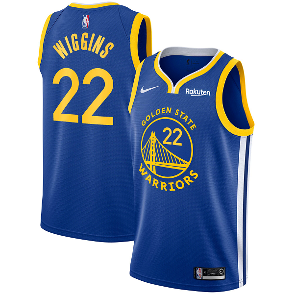 Men's Nike Golden State Warriors #22 Andrew Wiggins Royal 2020/21 Swingman Badge Icon Edition NBA Jersey