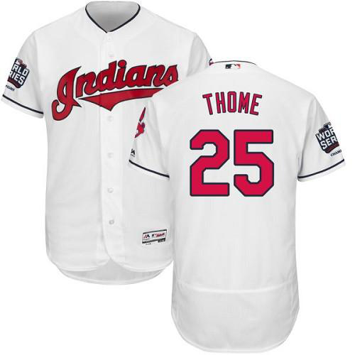 Cleveland Indians #25 Jim Thome White Flexbase Collection 2016 World Series Bound Stitched MLB Jersey