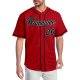 Custom Red Black Pinstripe Black-White Authentic Baseball Jersey