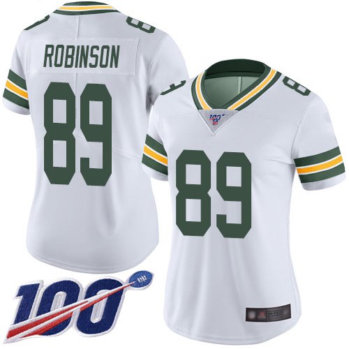 Women's #89 Dave Robinson White Limited NFL Road Green Bay Packers 100th Season Jersey Vapor Untouchable Jersey