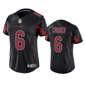 Women's Arizona Cardinals #6 James Conner Black Color Rush Limited Jersey