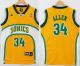 Men's Oklahoma City Thunder #34 Ray Allen Yellow/White SuperSonics Throwback Stitched NBA Jersey