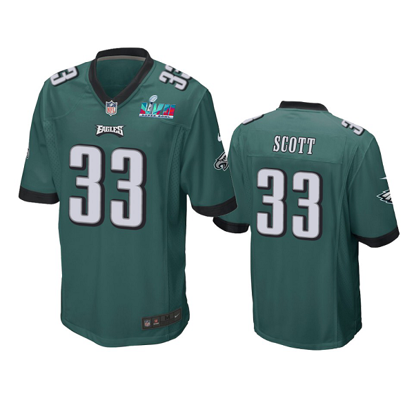 Men's Philadelphia Eagles #33 Josiah Scott Midnight Green Super Bowl LVII Limited Jersey