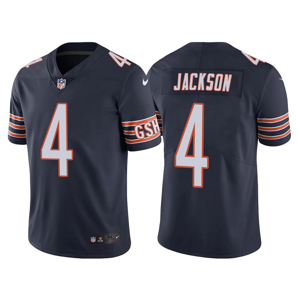 Men's Nike Chicago Bears #4 Eddie Jackson Navy NFL Vapor Limited Jersey